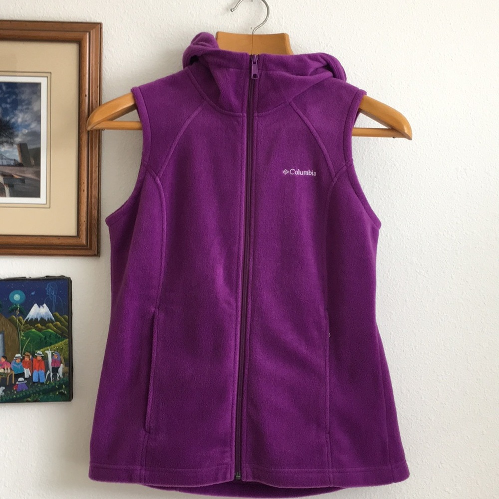 Columbia Hooded Vest Purple Size M
